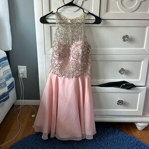 Elizabeth K GLS Collective Cocktail Prom Dress- Blush Pink